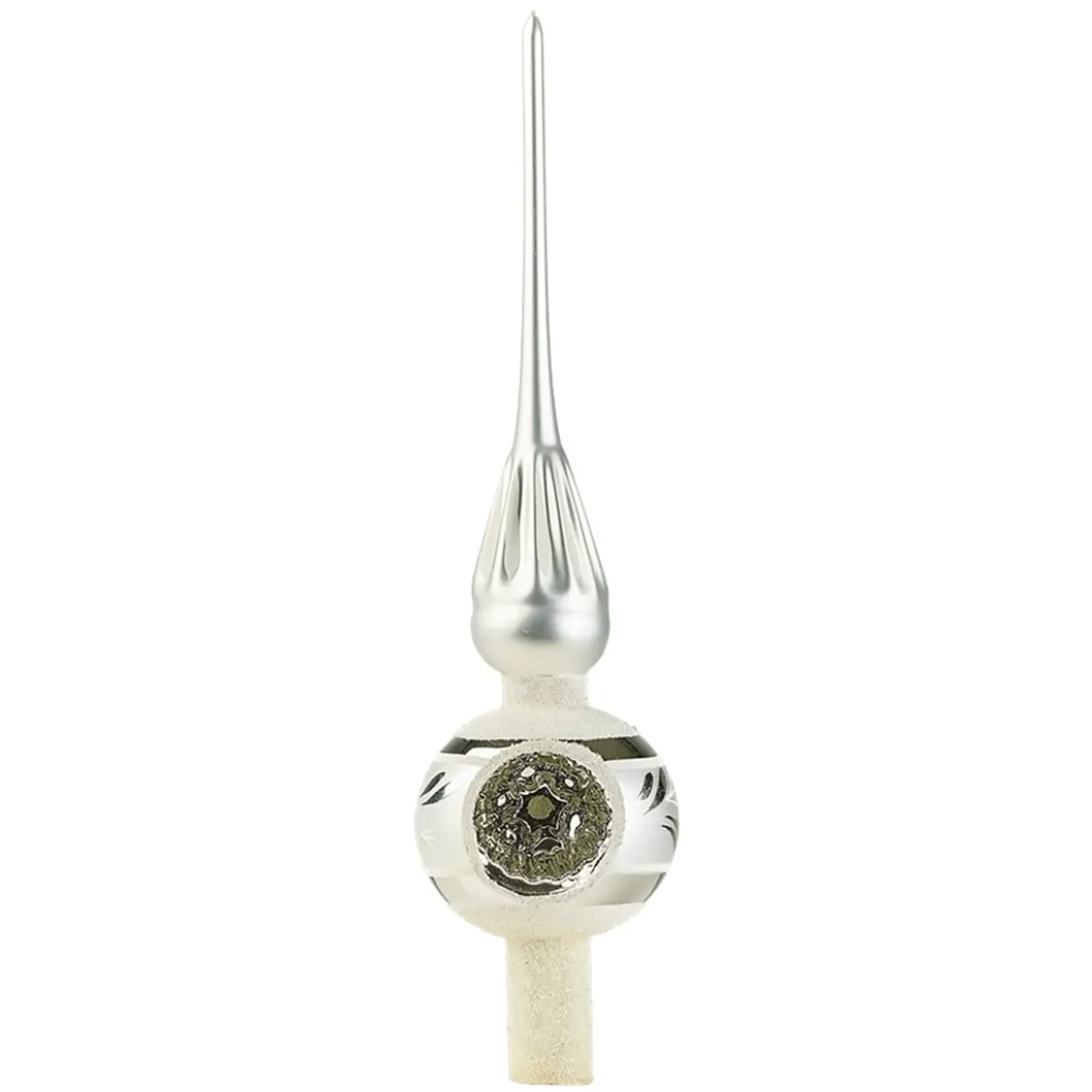 Käthe Wohlfahrt Baumspitzen-Baumspitze Silber Mit Silbernem Reflex-Stern