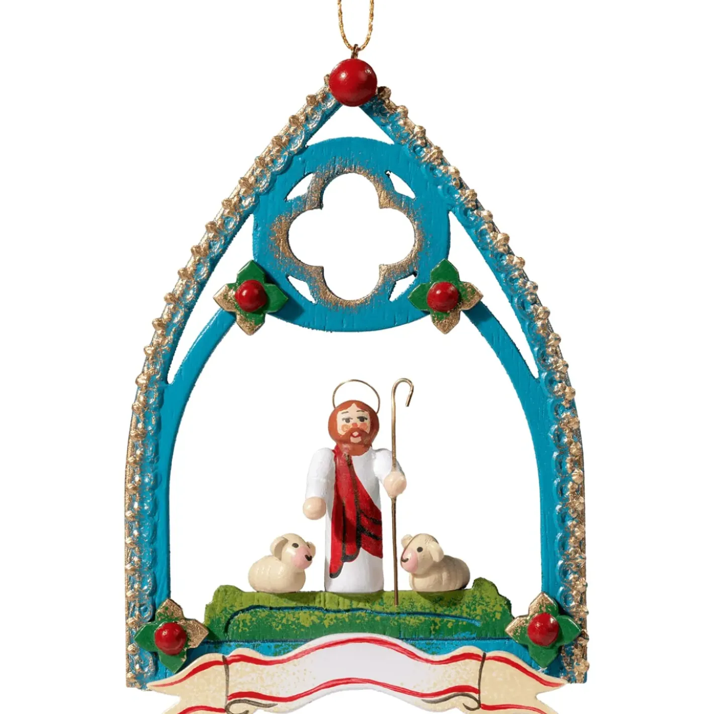 Käthes Original Baumschmuck Aus Holz-Guter Hirte
