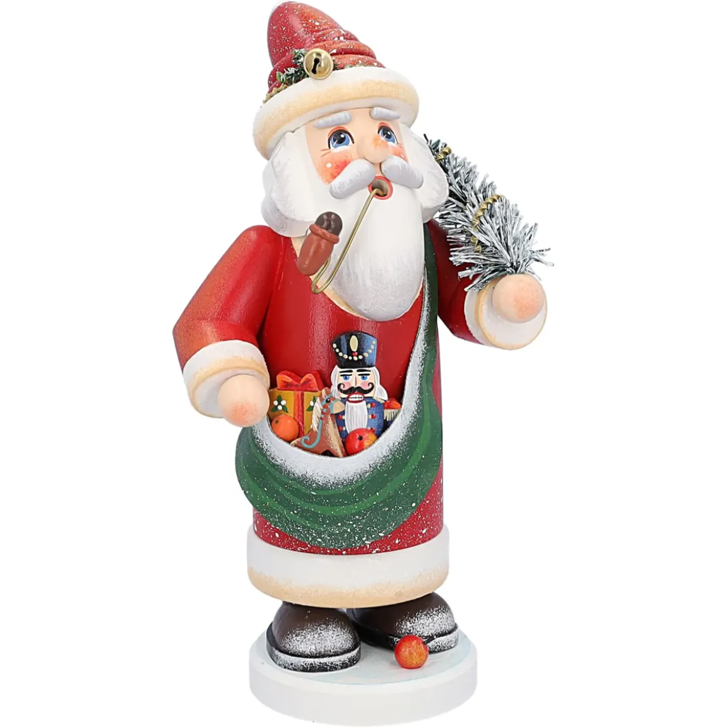 Käthes Original Räuchermänner-Holzknoddl "Nostalgischer Weihnachtsmann", Rauchermannchen