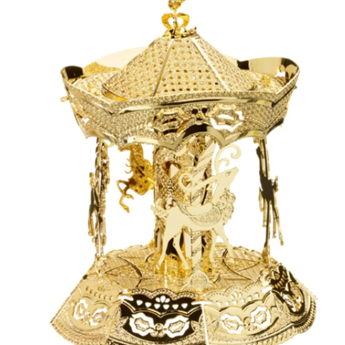Käthe Wohlfahrt Baumschmuck Aus Messing-Karussell, Vergoldet