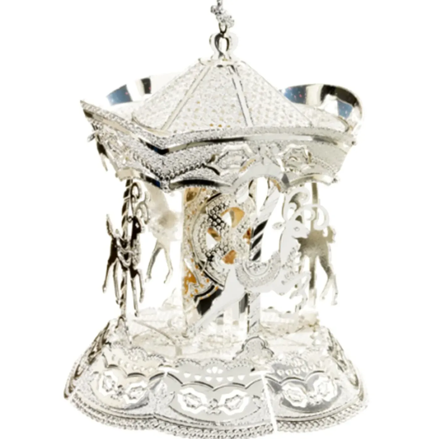 Käthe Wohlfahrt Baumschmuck Aus Messing-Karussell, Versilbert