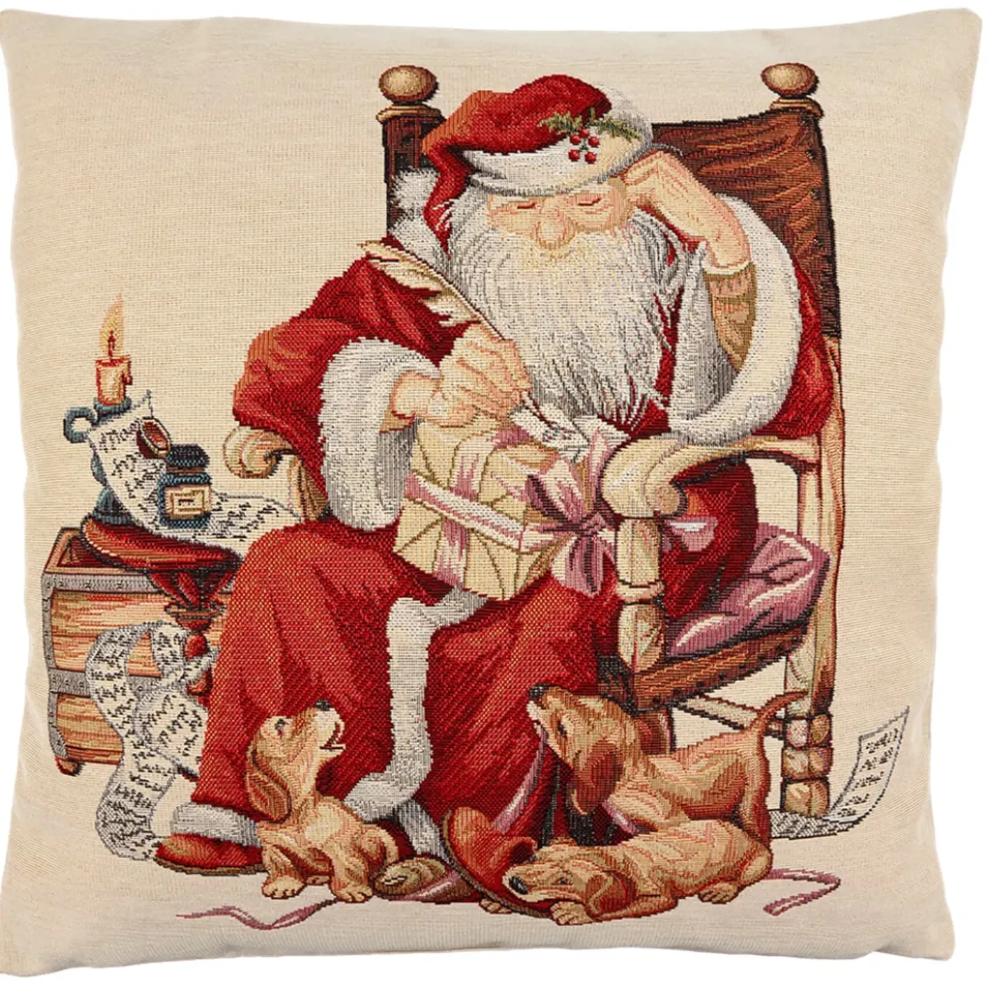 Käthe Wohlfahrt Wohndeko-Kissenhulle "Der Weihnachtsmann Mit Wunschliste"
