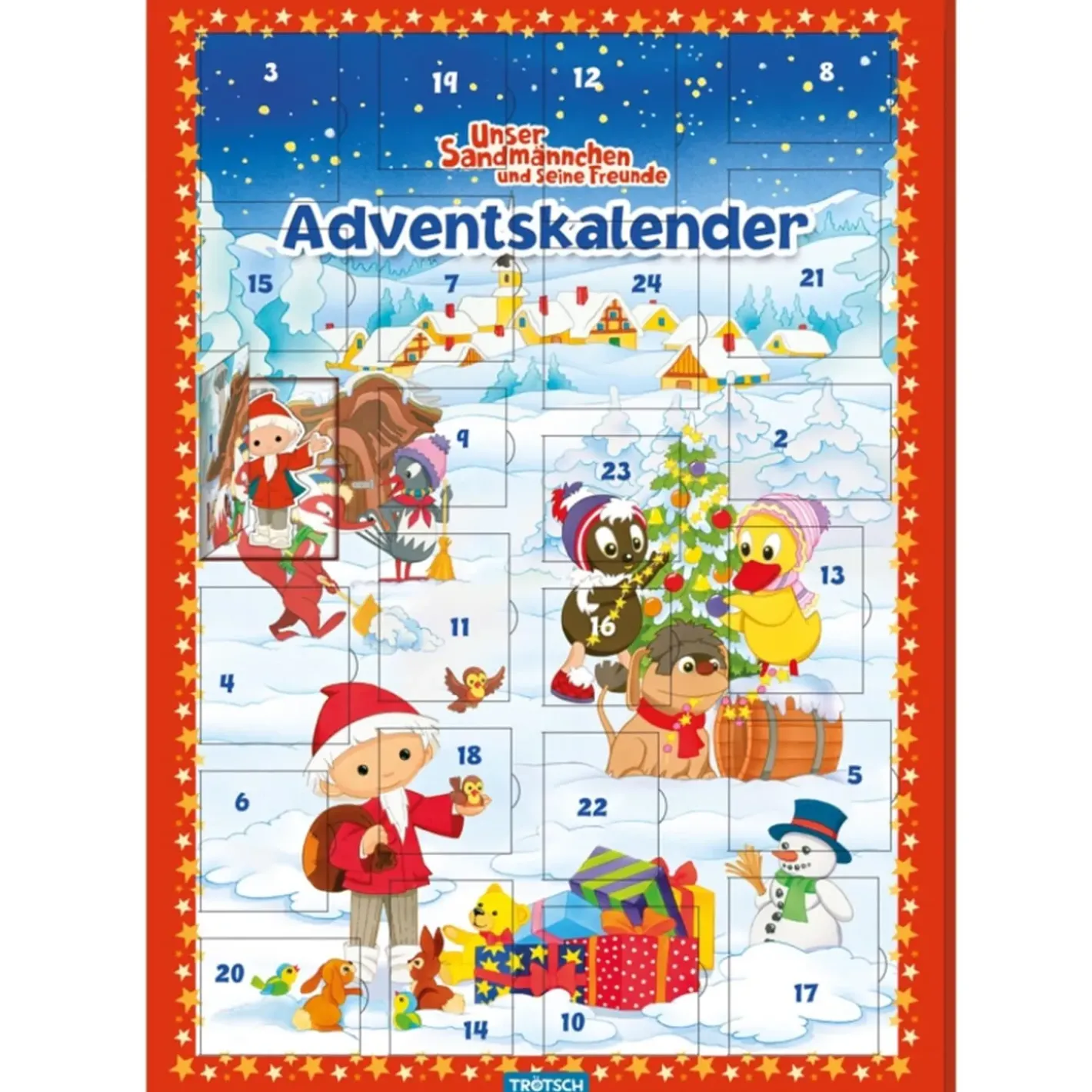 Trötsch Verlag Unser Sandmännchen Und Seine Freunde-Magnet-Adventskalender "Sandmann"