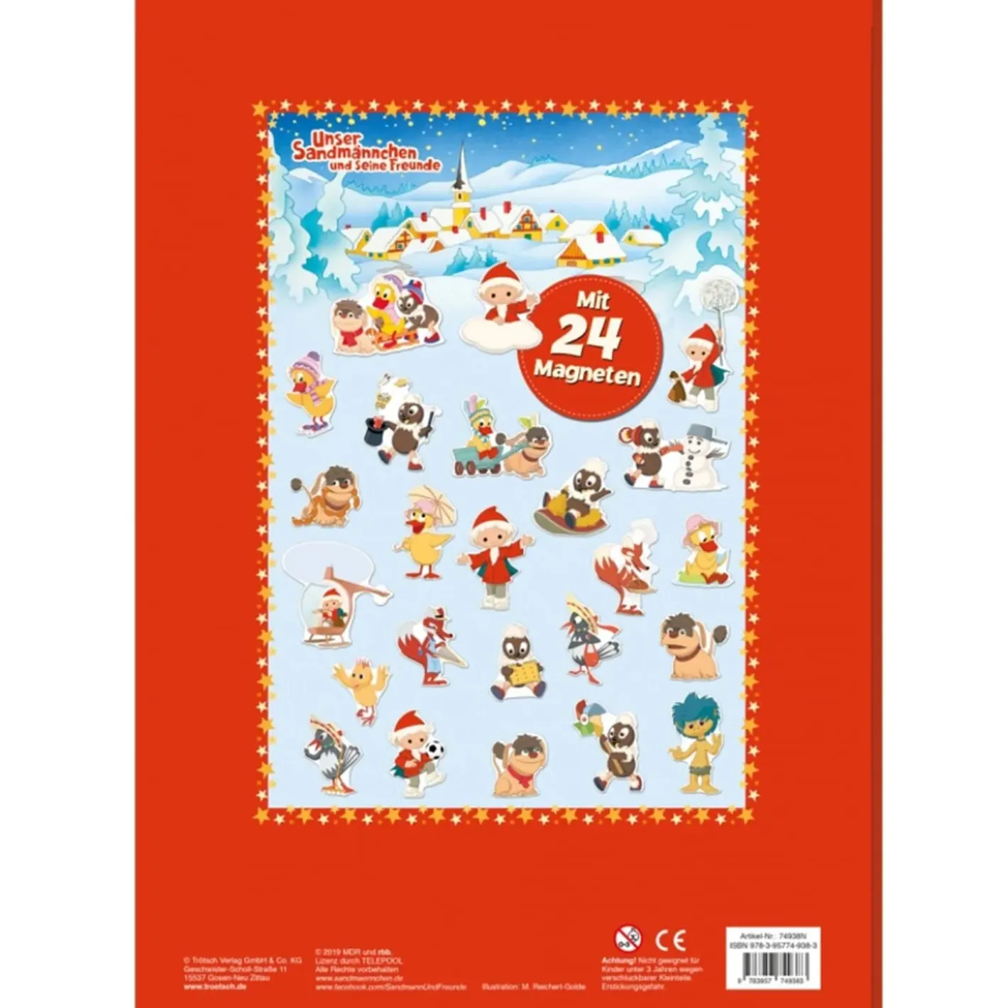 Trötsch Verlag Unser Sandmännchen Und Seine Freunde-Magnet-Adventskalender "Sandmann"