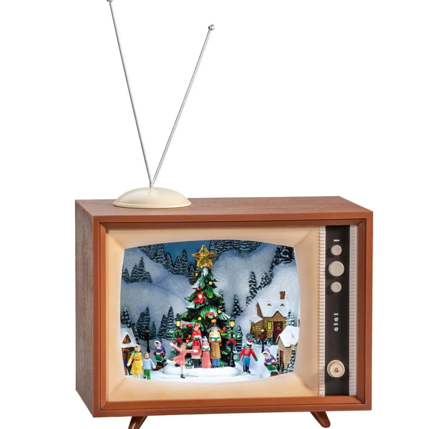 Käthe Wohlfahrt Spieldosen-Nostalgiefernseher "Weihnachtsdorf", Spieldose