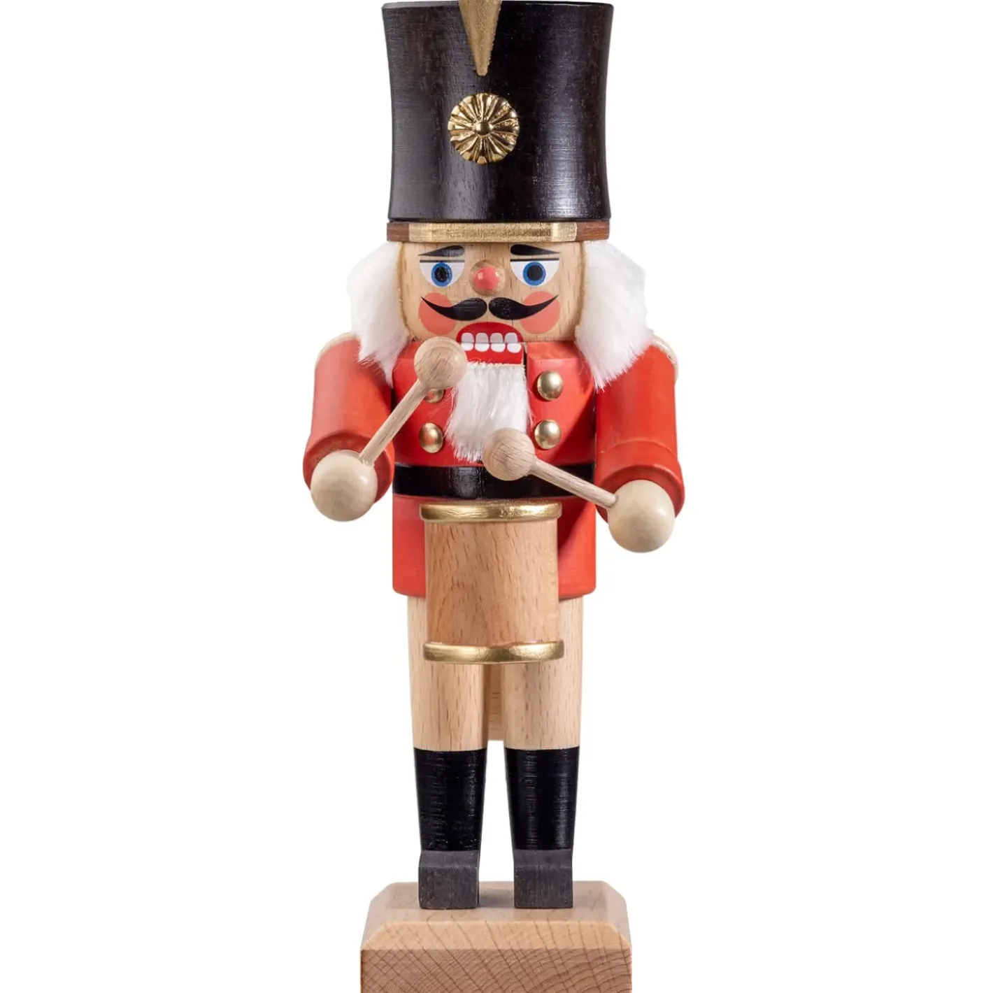 HODREWA Nussknacker-Nussknacker "Trommler", Rot/Lasiert, 20,5 Cm
