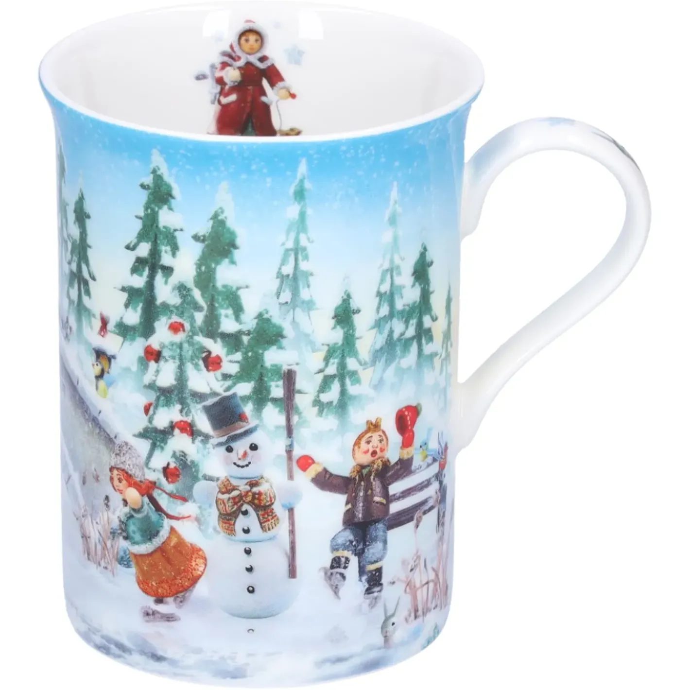 Käthe Wohlfahrt Tischdeko-Porzellan-Tasse "Schlittschuhlauf"