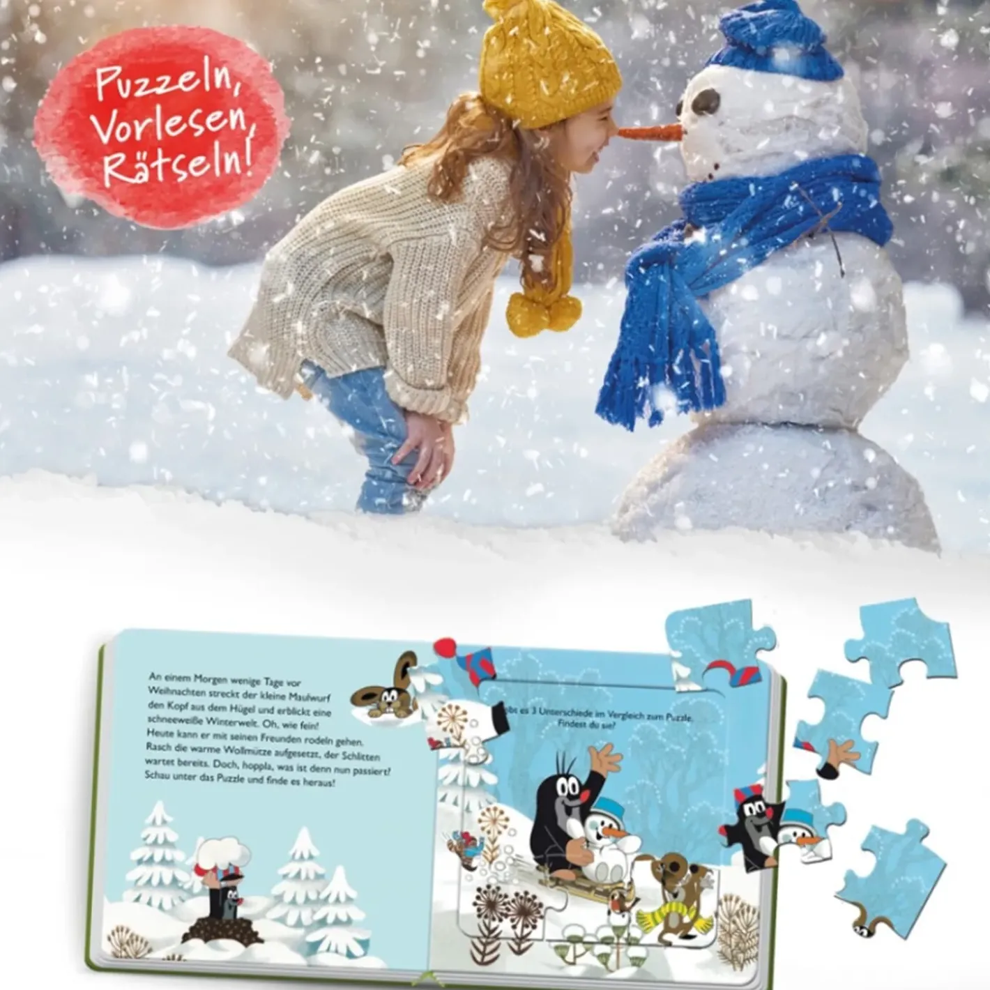 Trötsch Verlag Spielzeug-Puzzlebuch Zu Weihnachten "Der Kleine Maulwurf"