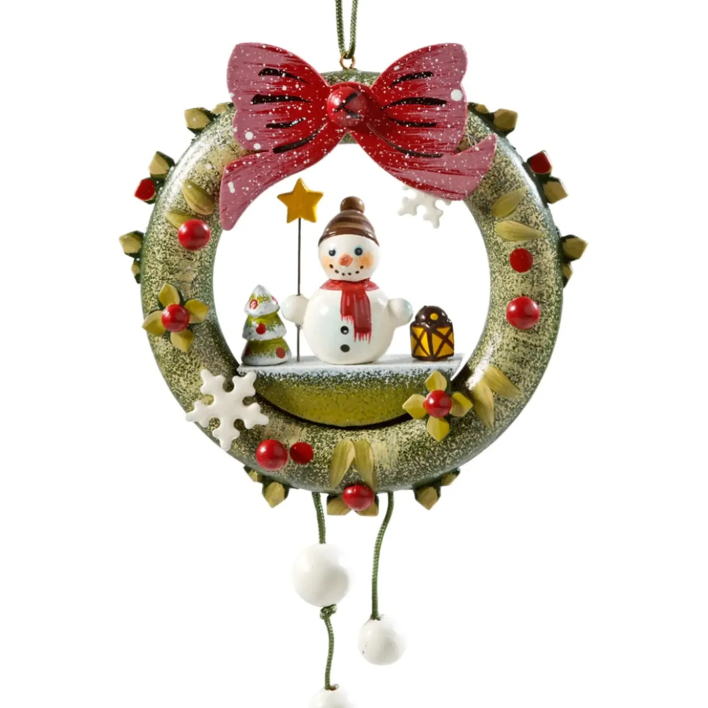 Käthes Original Baumschmuck Aus Holz-Schneemannkranz